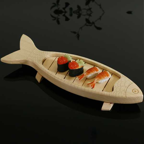 Wooden Platter,Featured Fish-shaped Platter,Japanese Sushi Platter