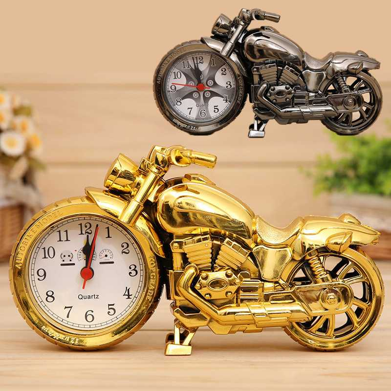 Antique Motorcycle Train Creative Alarm Clock Student Children Bedroom Plastic Pointer Boutique Gift Clock