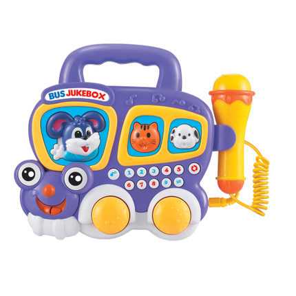 Microphone with Microphone,Cartoon Bus Jukebox,Microphone Toy