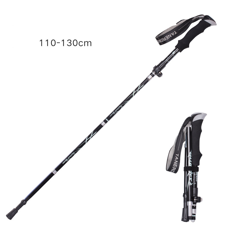 Trekking Pole Aluminum Folding Ultra Light Ultra Short Telescopic Outdoor Handcuffs Hiking Climbing Sticks Sticks 5