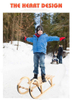 Wooden Sled Folding with Backrest Snowfield Equipment Sledge