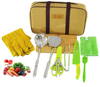 Outdoor Cookware Picnic Bag Set of 10 Stainless Steel Camping Cutlery Set Combination Portable Storage Multi-purpose Supplies