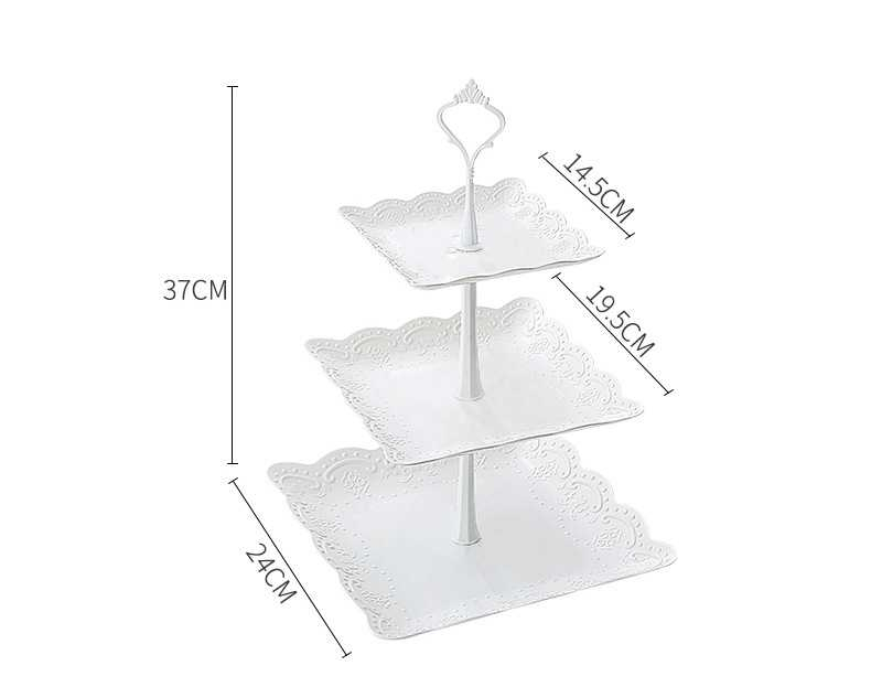 Three-tiered Birthday Party Party Afternoon Tea Dessert Tray Dessert Table Multi-layer Cake Rack Dessert Tray