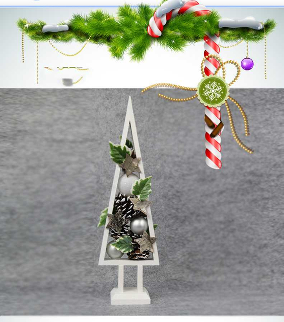 Christmas Decorations Christmas Pine Cones Tree Shaped Wooden Table Desktop Creative Wood Ornaments