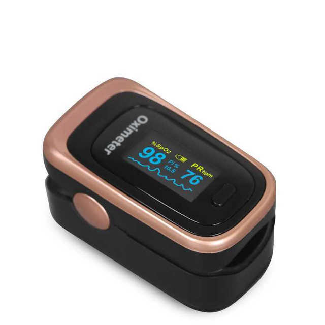 Finger-clip Oximeter Finger Pulse Oximetry Monitor Respiratory Frequency PI Sleep Monitoring Heart Rate Meter