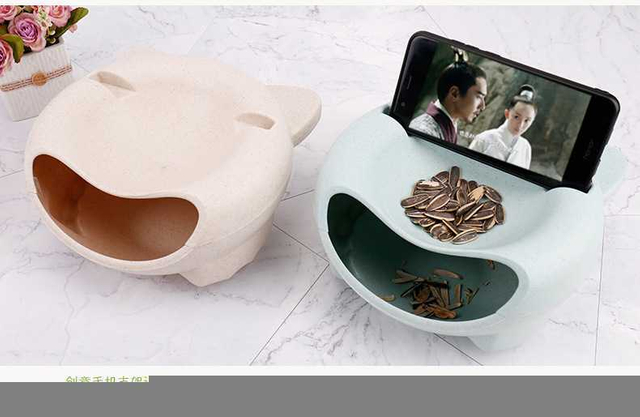 Plastic Lazy Fruit Plate Creative Environmentally Friendly Solid Color Smile Face Melon Plate Household Items