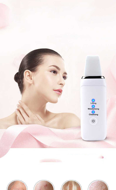 Ultrasonic Scraper Cleansing Facial Face Import Beauty Instrument Pore Cleaner To Black Shovel Artifact