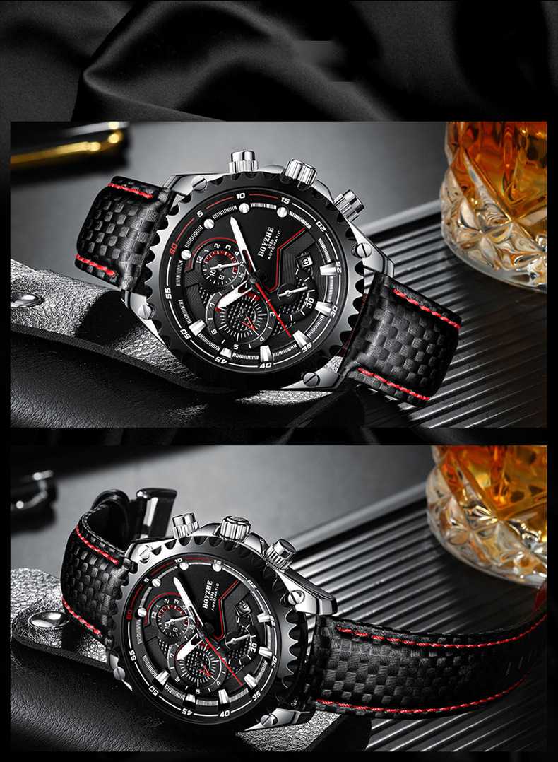 Men's Watch Fashion Sports Multi-function Large Calendar Luminous Waterproof Mechanical Watch