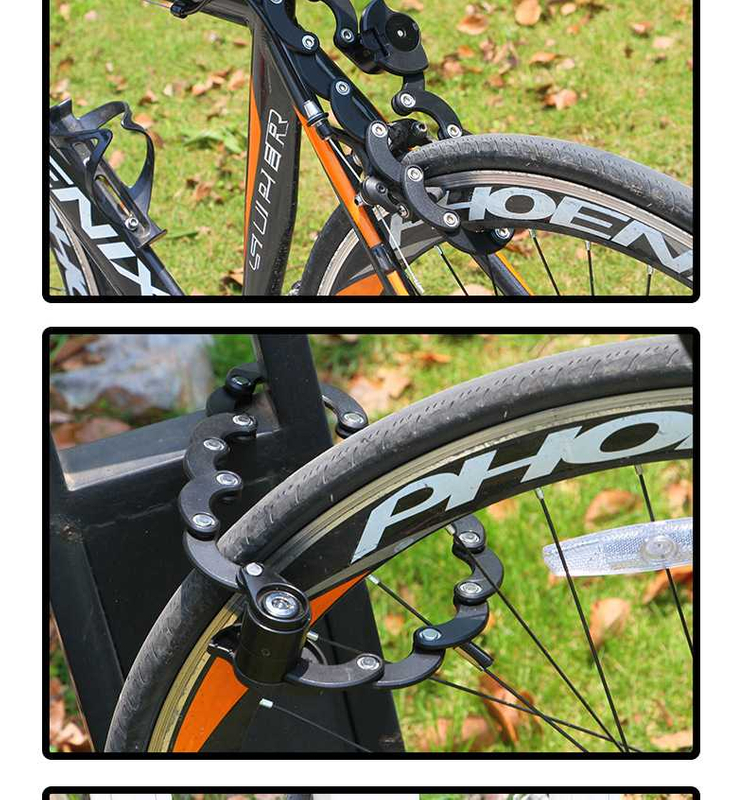 Bicycle Lock Anti-theft Chain Burger Lock Mountain Bike Bicycle Accessories Electric Car Fixed Folding Lock Accessories And Equipment