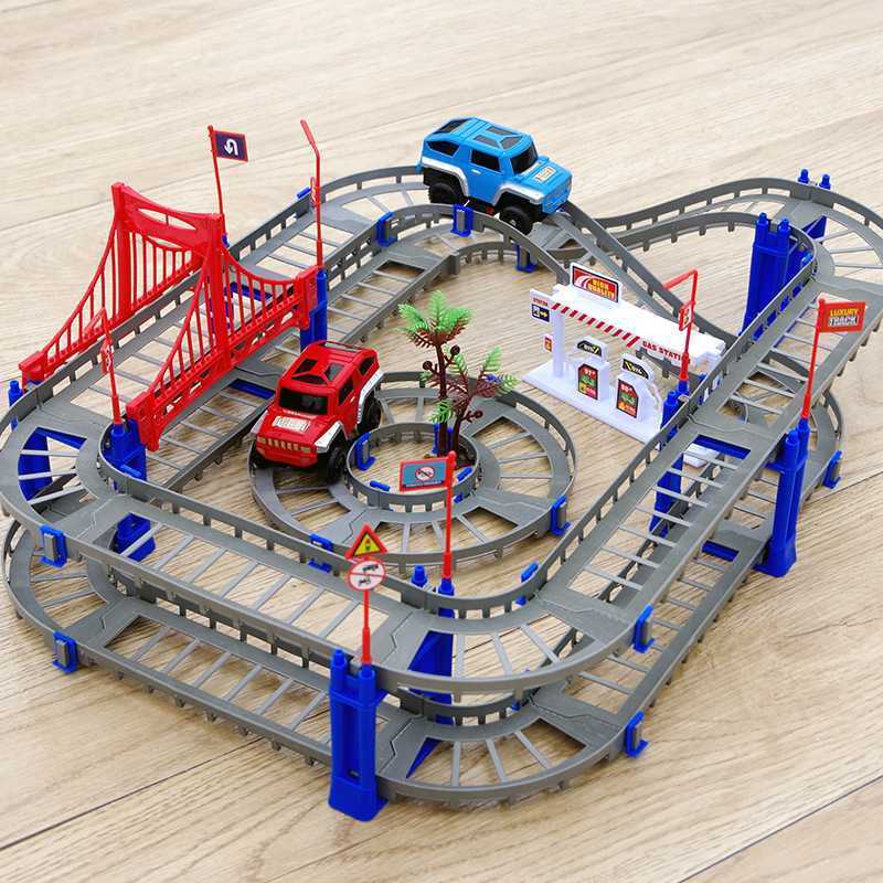 Variety Track Car Drag Mas Assembled Electric High-speed Track Educational Toys Children Diy Toys