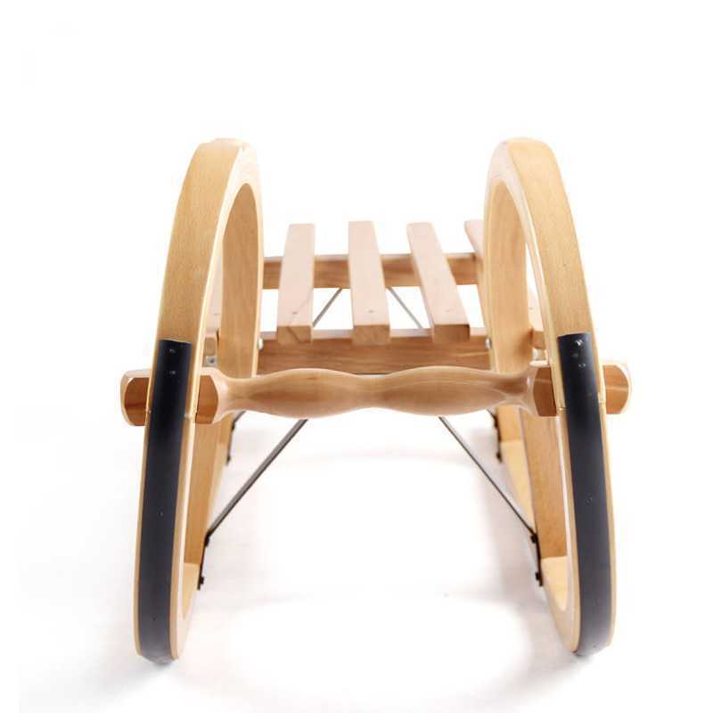 Wooden Sled Folding with Backrest Snowfield Equipment Sledge