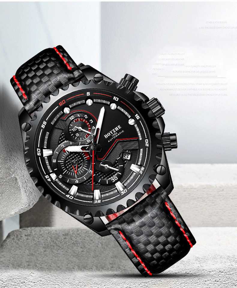 Men's Watch Fashion Sports Multi-function Large Calendar Luminous Waterproof Mechanical Watch