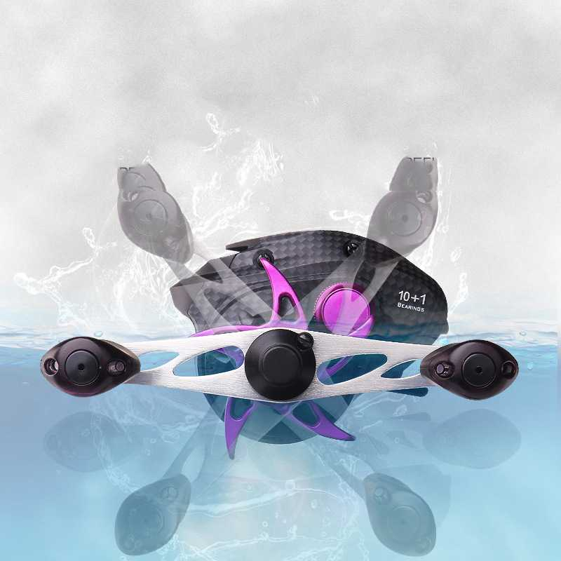 Water Droplets Wheel Asian Fish Line Wheel Black Horse Mouth White Strip 10 Axis Double Line Cup Micro-magnetic Brake
