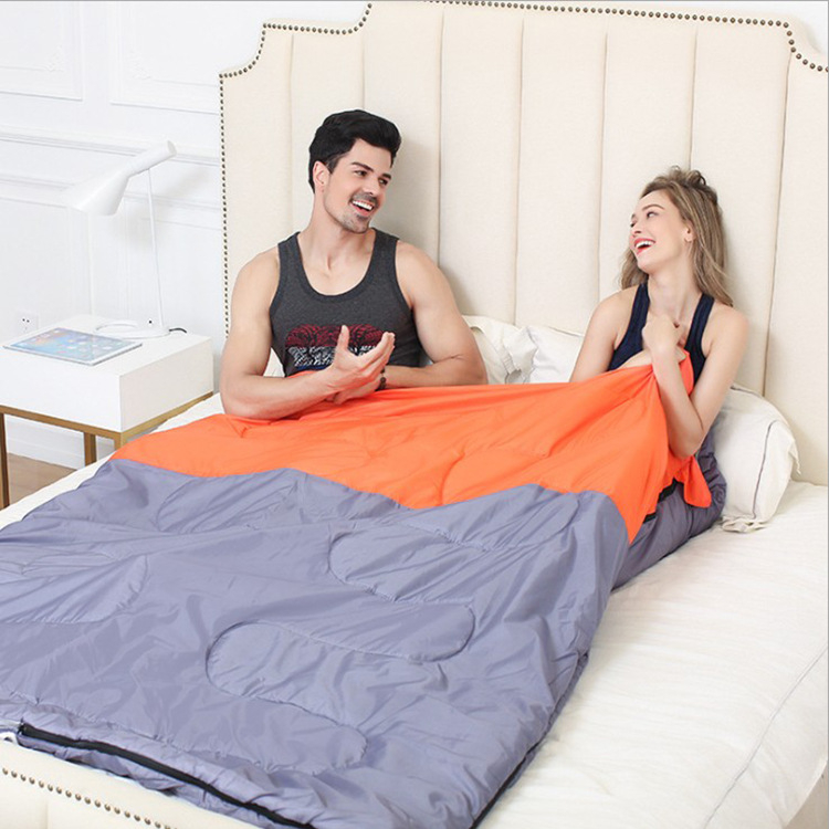 Outdoor Camping Sleeping Bag Couple Sleeping Bag Widening Thickening Warm Indoor Lunch Break Adult Double Cotton Sleeping Bag