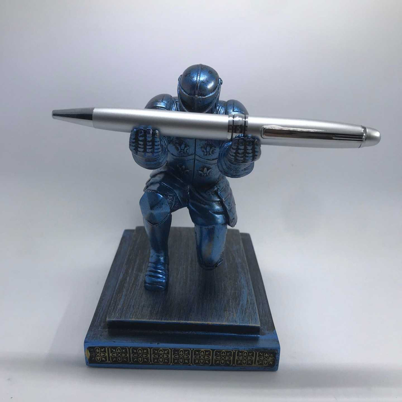 Copper Statue Pen Holder,Creative Executive Bronze Statue,Knight Statue