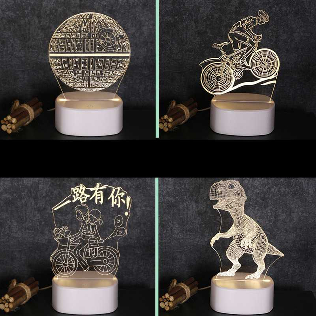 3d Night Light Bedroom Nordic Cartoon Small Gift
