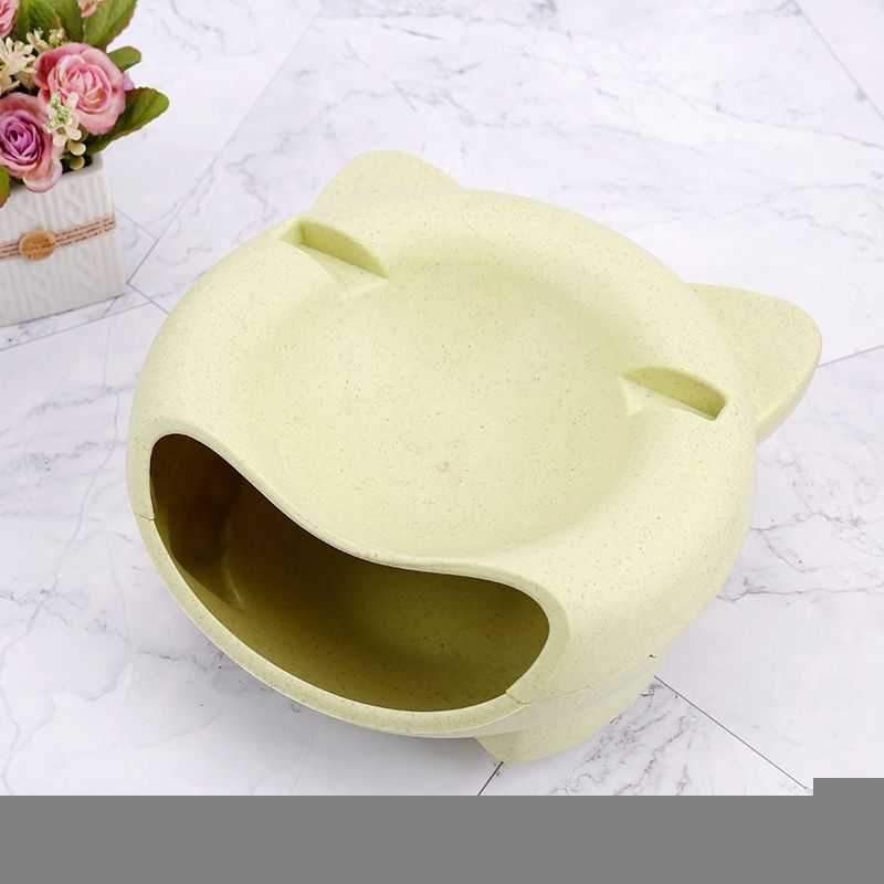 Plastic Lazy Fruit Plate Creative Environmentally Friendly Solid Color Smile Face Melon Plate Household Items
