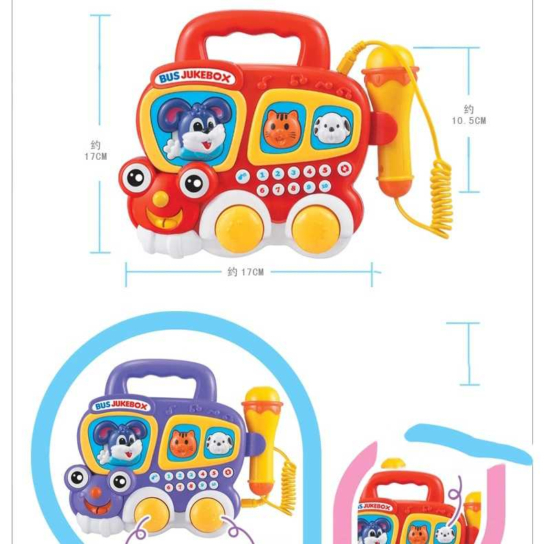 Microphone with Microphone,Cartoon Bus Jukebox,Microphone Toy