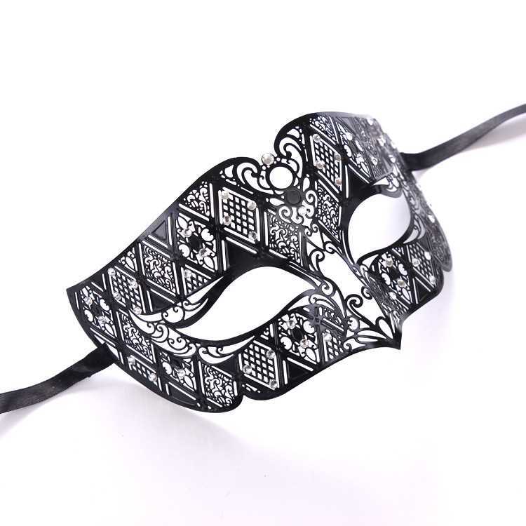 Half Face High-grade Metal Diamond-encrusted Iron Mask Party Halloween Mask Masquerade Party Holiday Supplies