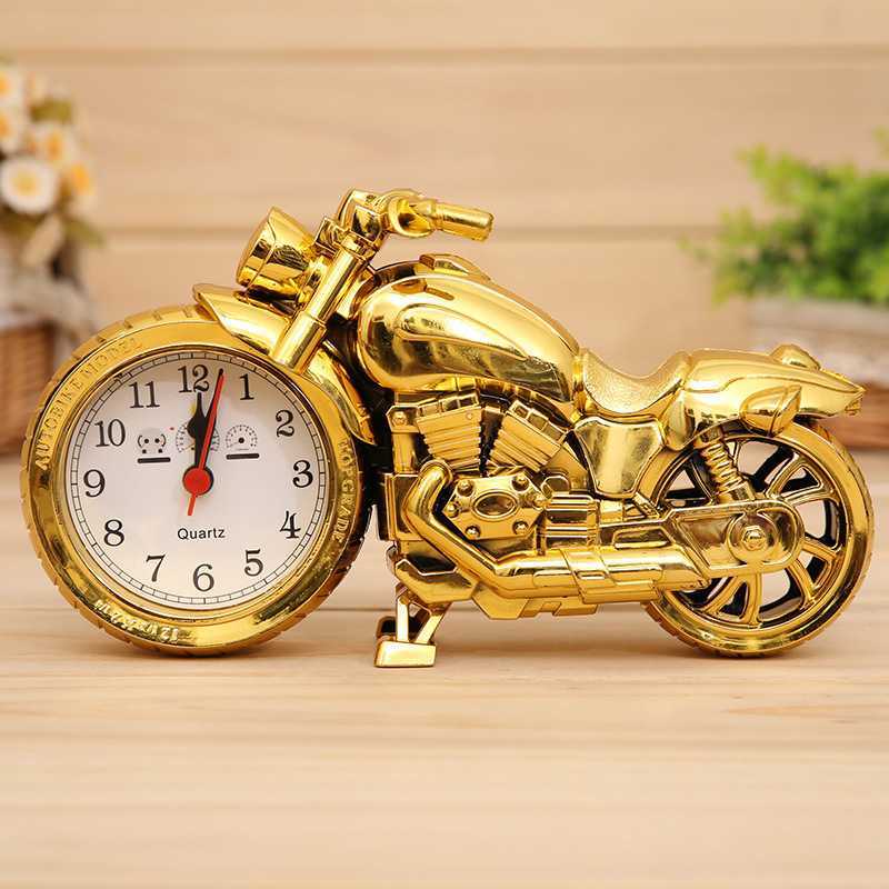 Antique Motorcycle Train Creative Alarm Clock Student Children Bedroom Plastic Pointer Boutique Gift Clock