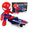 Spider Man Scooter Children Cartoon Electric Universal Light Music Stunt Car Toy