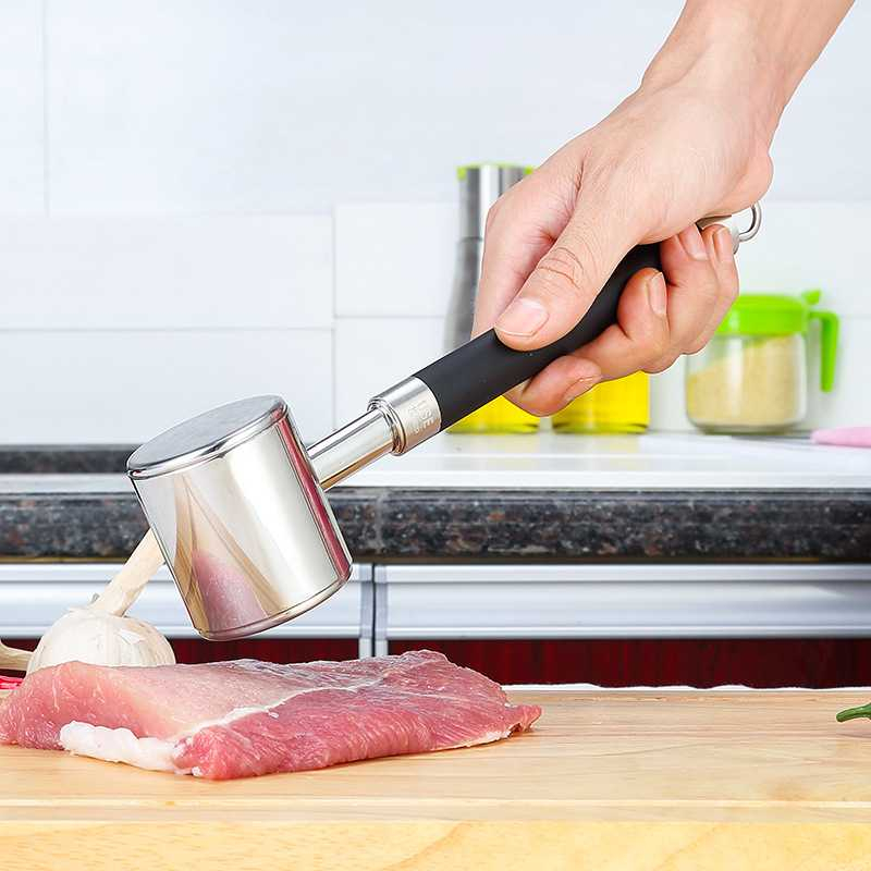Stainless steel hammer hammer Creative Western steak hammer Pine meat hammer kitchen gadget lazy supplies