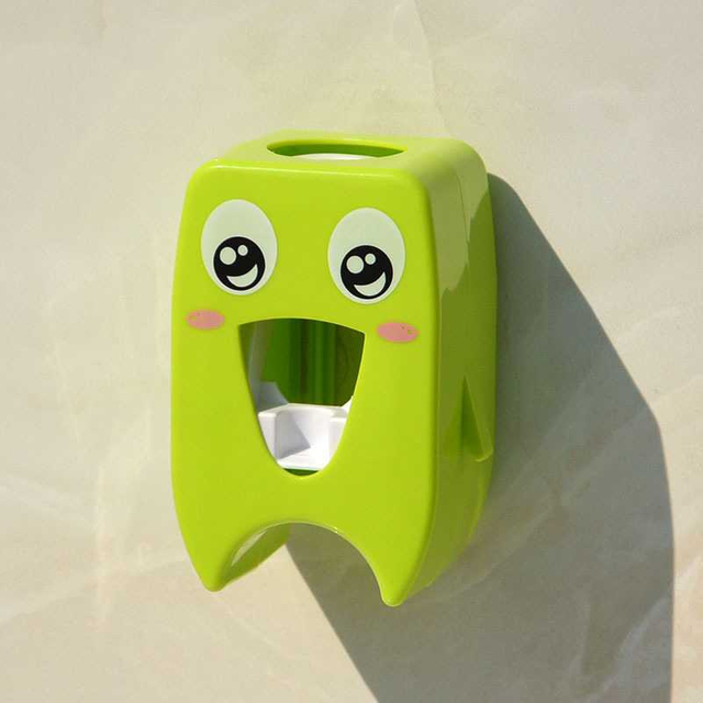 Cartoon automatic toothpaste toothpaste rack lazy supplies three family wash set automatic toothpaste squeezer