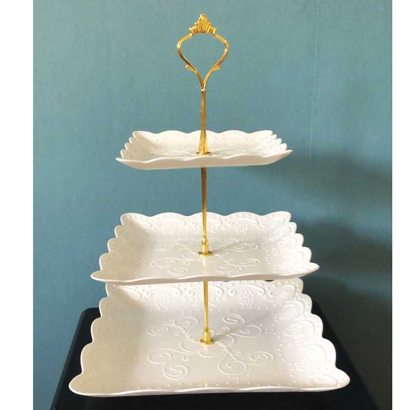 Three-tiered Birthday Party Party Afternoon Tea Dessert Tray Dessert Table Multi-layer Cake Rack Dessert Tray