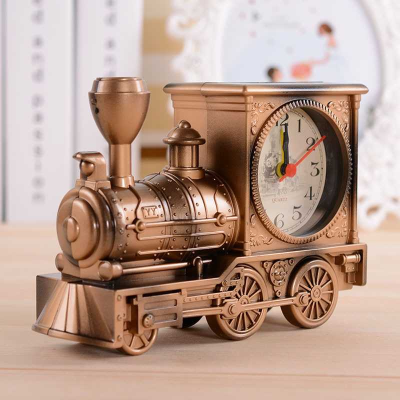 Antique Motorcycle Train Creative Alarm Clock Student Children Bedroom Plastic Pointer Boutique Gift Clock