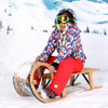 Wooden Sled Folding with Backrest Snowfield Equipment Sledge