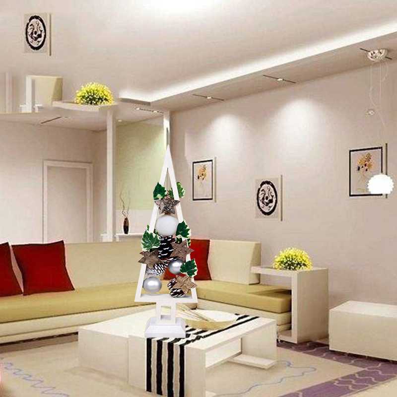 Christmas Decorations Christmas Pine Cones Tree Shaped Wooden Table Desktop Creative Wood Ornaments