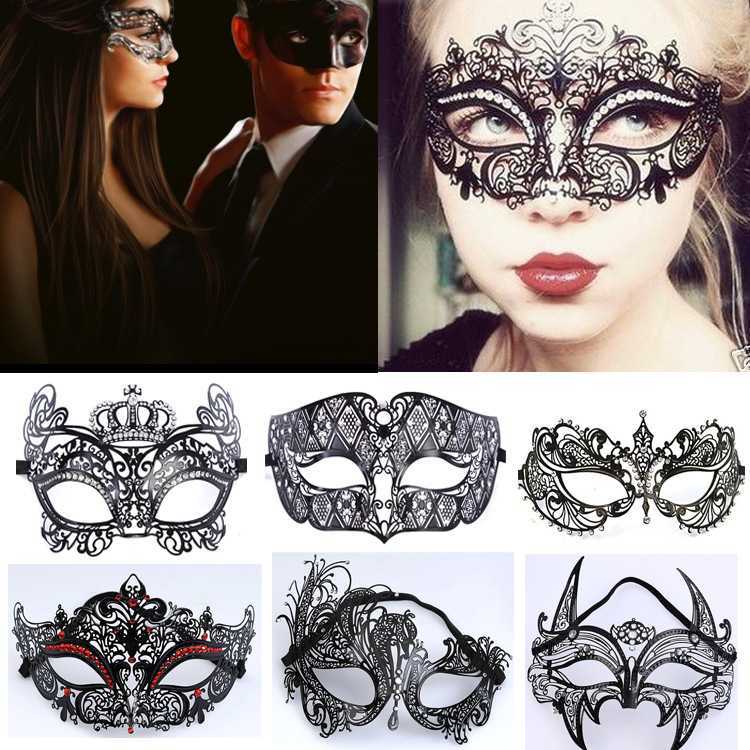 Half Face High-grade Metal Diamond-encrusted Iron Mask Party Halloween Mask Masquerade Party Holiday Supplies