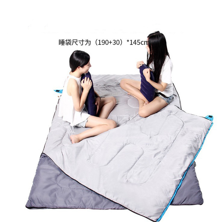Outdoor Camping Sleeping Bag Couple Sleeping Bag Widening Thickening Warm Indoor Lunch Break Adult Double Cotton Sleeping Bag