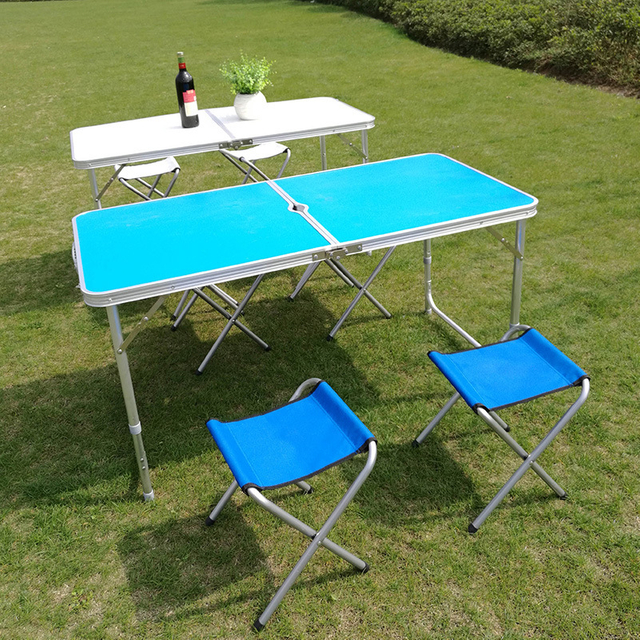 Portable Aluminum Outdoor Barbecue Stall Folding Table Ping An Exhibition Table Camping Set