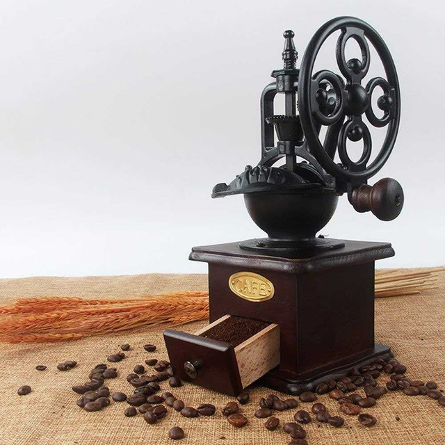 Vintage Ferris Wheel Hand Grinder Machine Coffee Bean Grinder Home Shake Big Flywheel Coffee Grinder