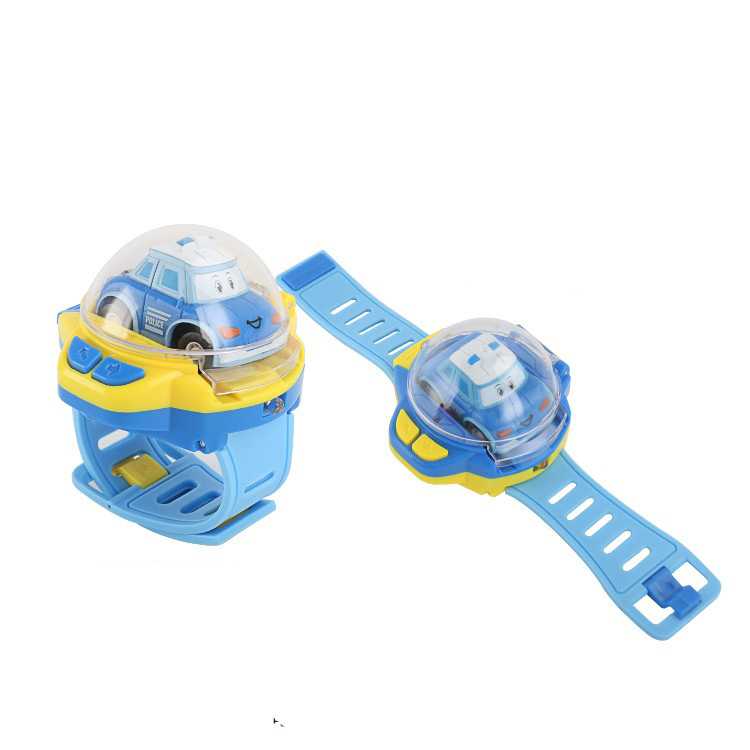 Social Person Watch Remote Control Car Toy Cartoon Police Car Mini Car Infrared Remote Control