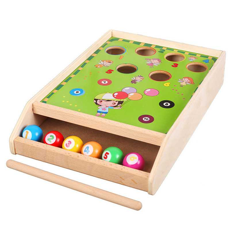 Baby Puzzle Fun Billiards Billiards Toys Wooden Children Parent-child Interactive Table Games Color Cognitive Pairing