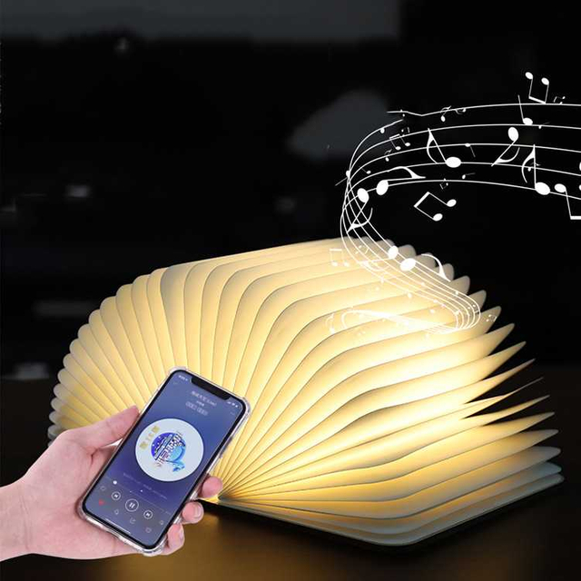 Creative Gifts,Music Book Light,Wooden Table Lamp