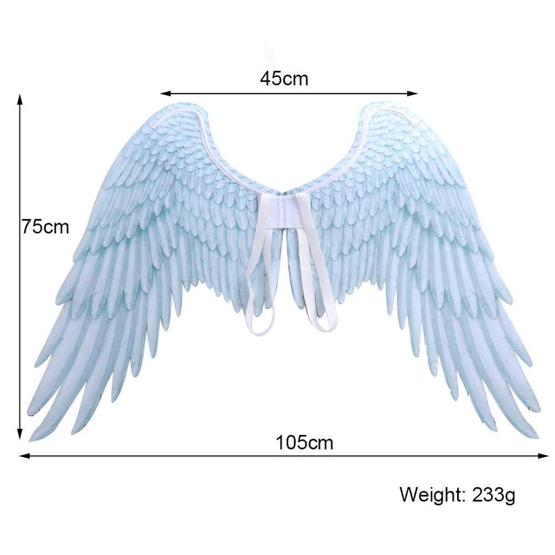 Halloween Unisex Oversized Black White Angel Wings