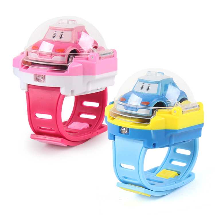 Social Person Watch Remote Control Car Toy Cartoon Police Car Mini Car Infrared Remote Control