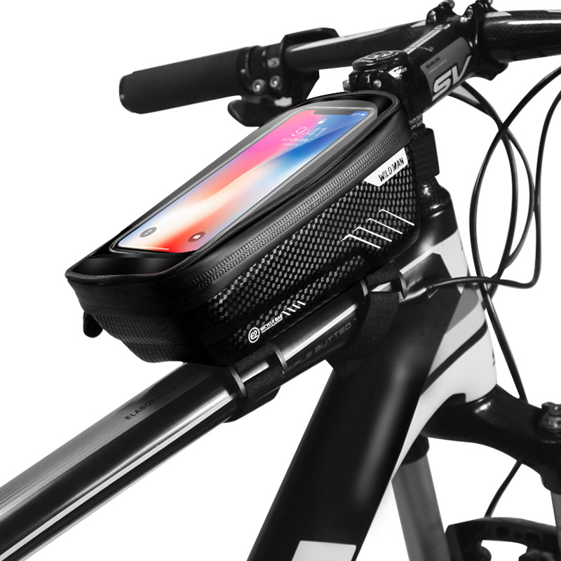 Bicycle Bag Mountain Bike Front Beam Bag Tube Waterproof Mobile Phone Bag Saddle Bag Riding Equipment