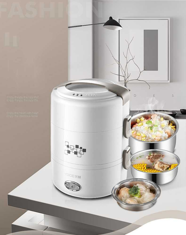 Electric Lunch Box, Heated Lunch Box, Three-layer Insulated Cooking Rice Cooker, Lunch Box