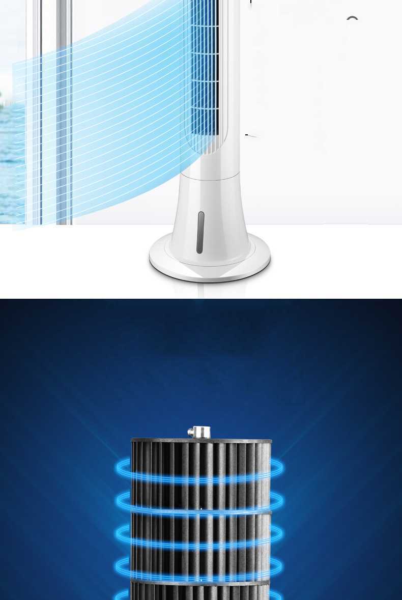 Air Conditioning Fan Silent Water Cooling Tower Fan Vertical Household Cooling Fan Humidification Mobile Refrigerator Single Cold Small Air Conditioning