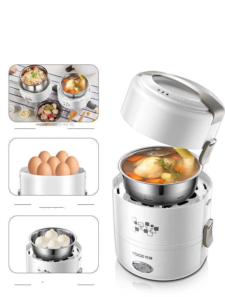 Electric Lunch Box, Heated Lunch Box, Three-layer Insulated Cooking Rice Cooker, Lunch Box