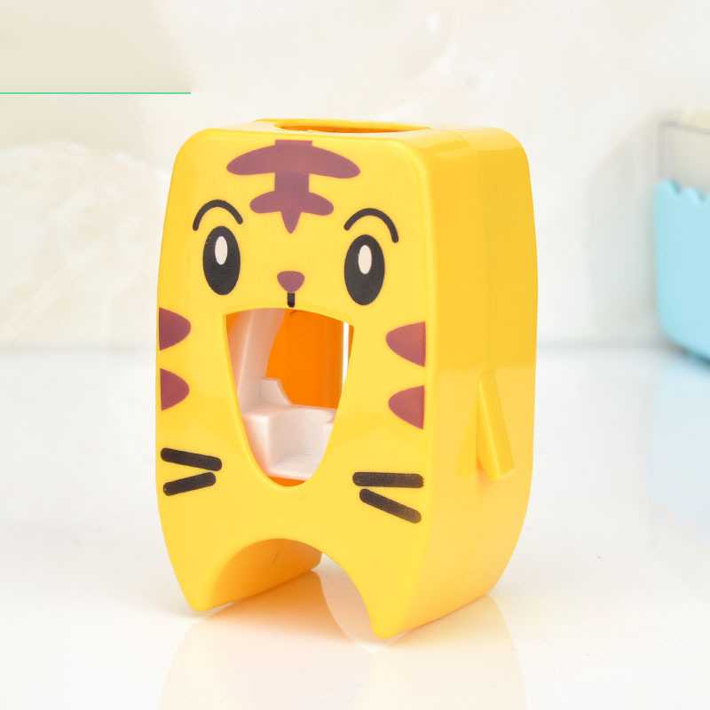 Cartoon automatic toothpaste toothpaste rack lazy supplies three family wash set automatic toothpaste squeezer