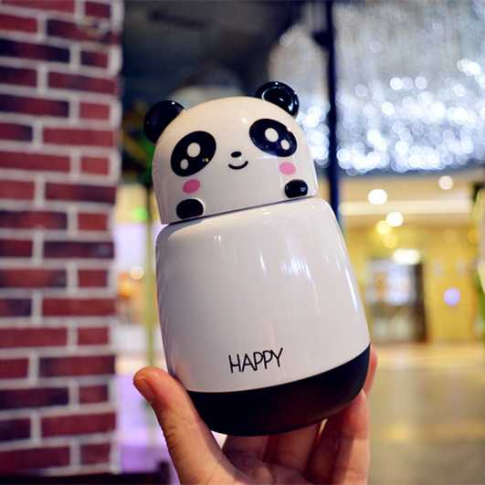 Cute Pig Animal Mug Portable Mini Cartoon Panda Stainless Steel Cup Student Child Warm Water Bottle
