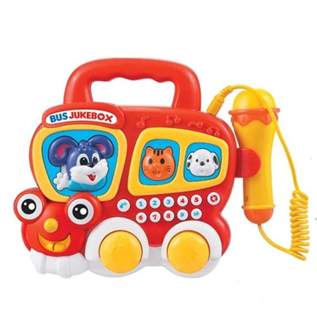 Microphone with Microphone,Cartoon Bus Jukebox,Microphone Toy
