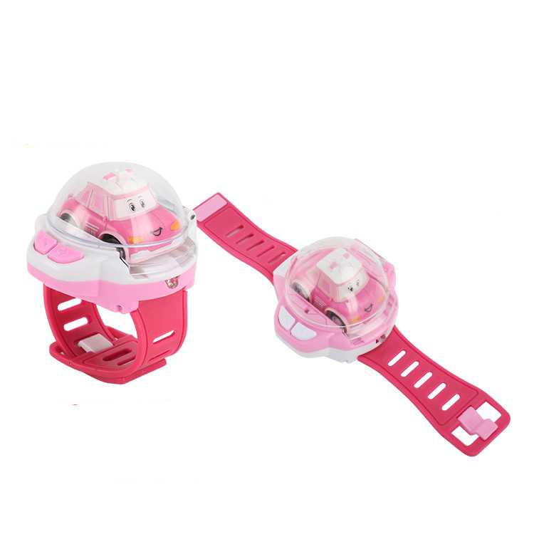 Social Person Watch Remote Control Car Toy Cartoon Police Car Mini Car Infrared Remote Control