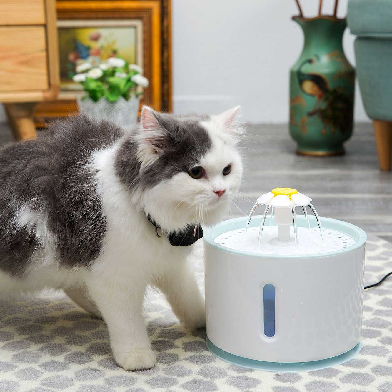 Intelligent electric pet water dispenser LED light pet automatic water dispenser USB interface