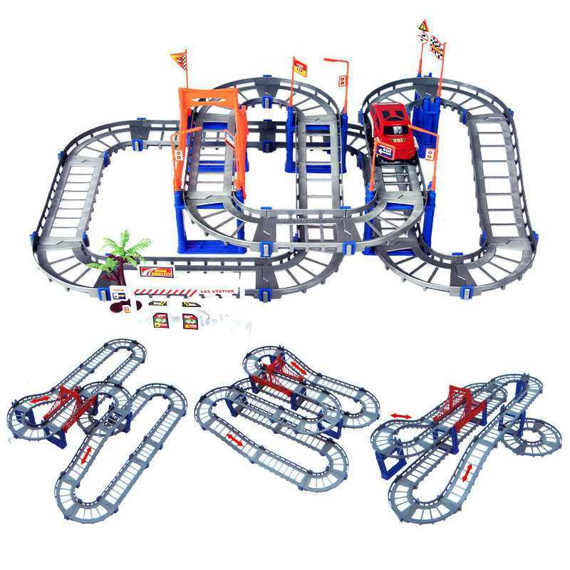 Variety Track Car Drag Mas Assembled Electric High-speed Track Educational Toys Children Diy Toys